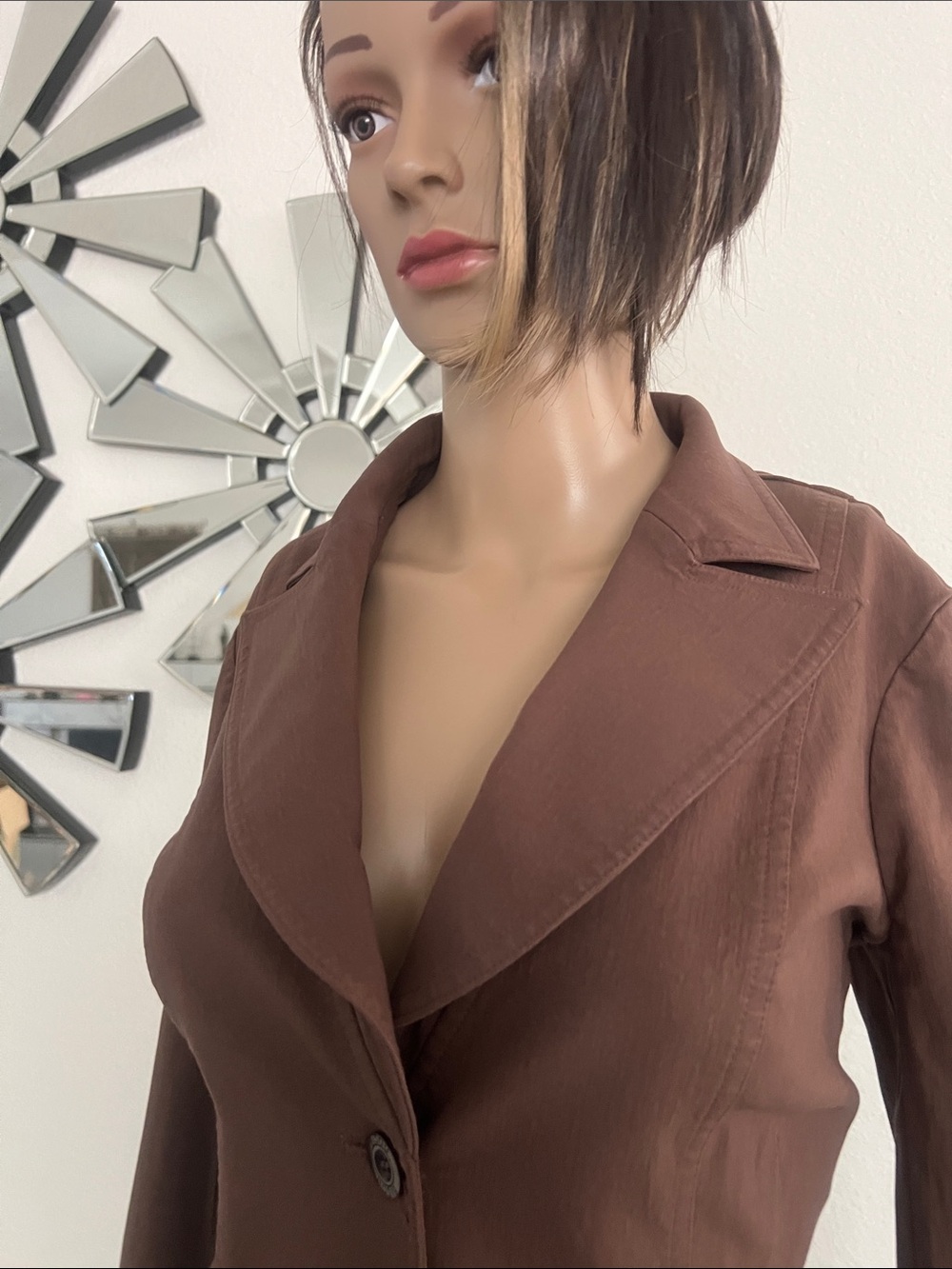 Bisou Bisou Brown Tailored Trench Coat - Picture 3 of 17
